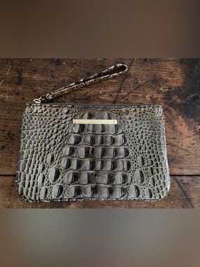 Brahmin Daisy Clutch Wristlet Bag Euphoria Ombré Multicolor Purple/Green